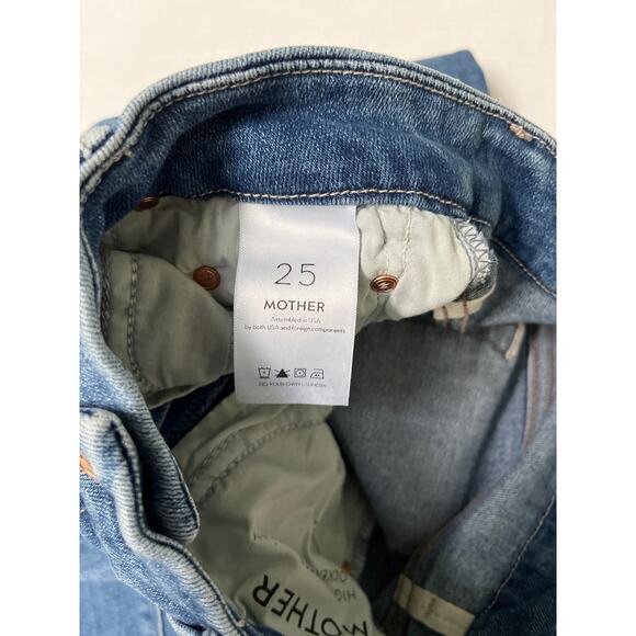 Mother Denim High Waisted Looker Ankle Fray jeans in hop on hop off size 25 - Picture 5 of 10